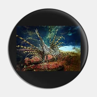 THE LION FISH IN ALL IT'S GLORY ON THE REEF DESIGN Pin