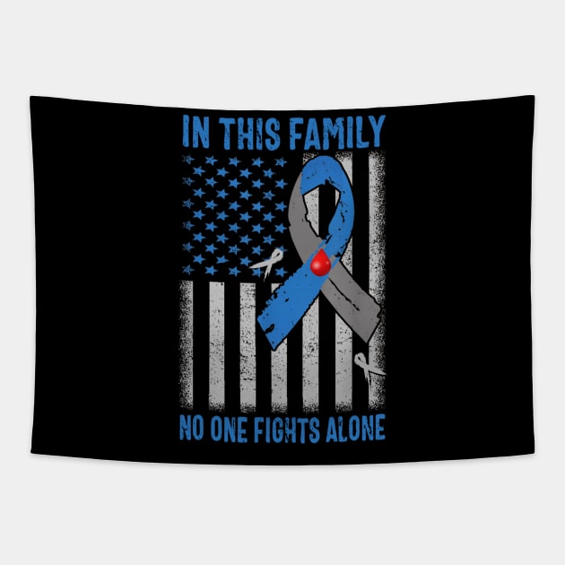 In This Family No One Fights Alone Type 1 Diabetes Awareness Tapestry by thuylinh8