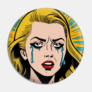 pop art crying girl Pin