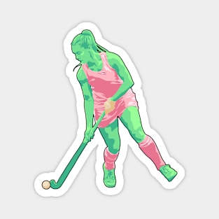 Field Hockey Player (Mint Green & Blush Pink) Magnet