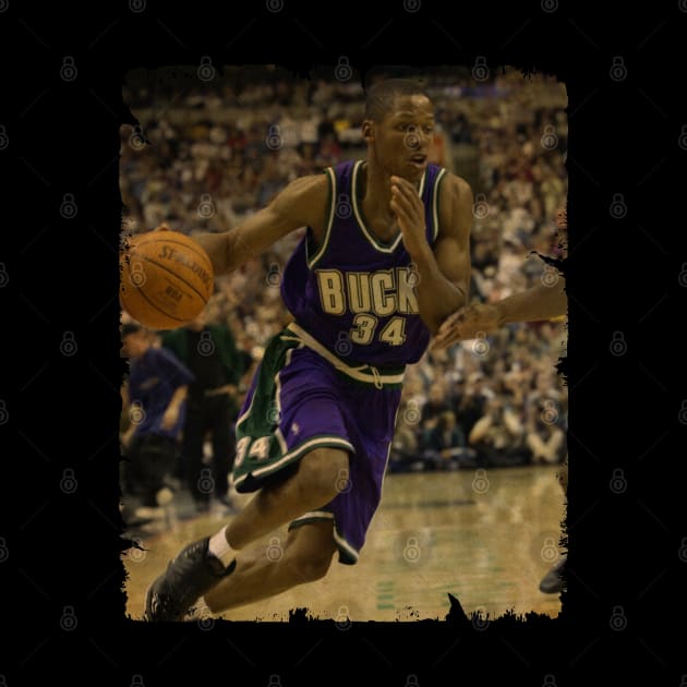 Ray Allen - Vintage Design Of Basketball by JULIAN AKBAR PROJECT