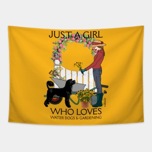 Just A Girl - Black Retriever Tapestry