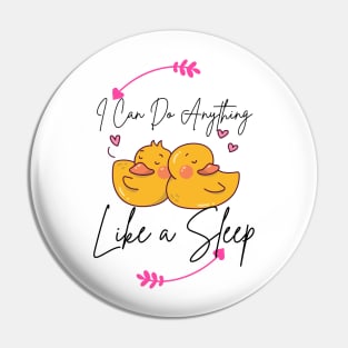 Funny cute sleeping ducks Pin