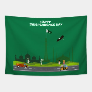 Happy Independence Day Pakistan Tapestry