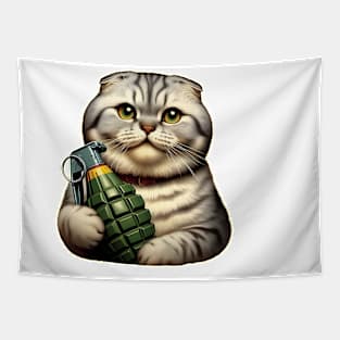 Cat and Grenade Tapestry