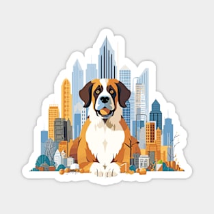 Saint-Bernard Dog Pet Animal Beauty Nature City Discovery Magnet