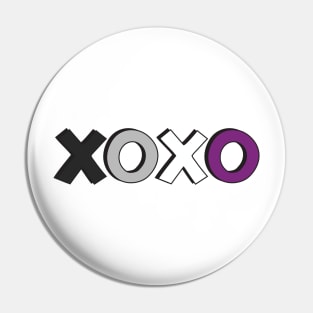 Hugs and Kisses - XOXO - Asexual Pride Valentines Pin