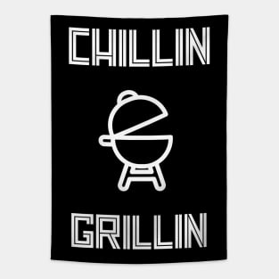 Chillin And Grillin - Funny BBQ Quotes Tapestry