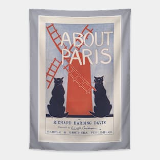 About Paris Vintage Book Poster Tapestry