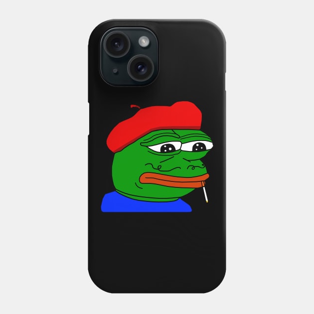 Sad Frenchman Pepe Beret Phone Case by Lean Mean Meme Machine