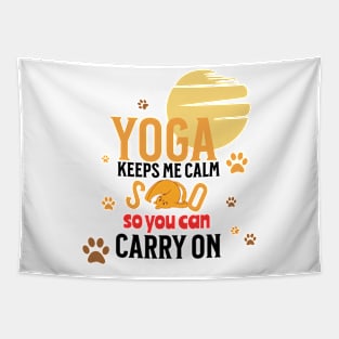 Yoga Keeps Me Cat Tapestry