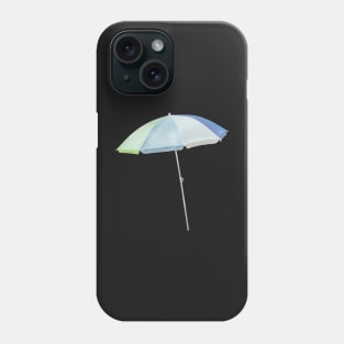 Beach Umbrella Blue, White, and Green Sticker Phone Case