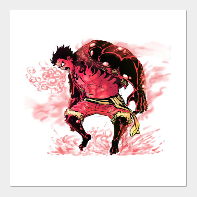 One Piece Monkey D Luffy Gear Fourth Only One Piece Posters And Art Prints Teepublic