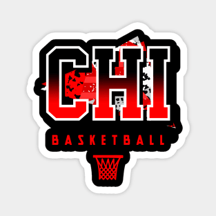 Chicago Basketball Retro Magnet