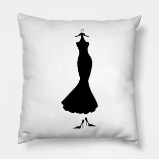 dress black and wight Pillow