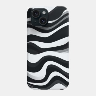 Monochrome Waves: Modern Abstract Ebb and Flow Phone Case