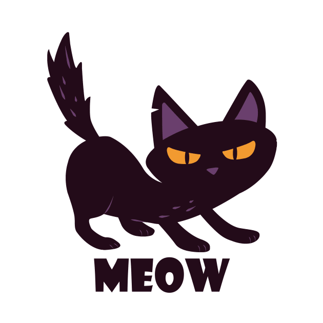 Cat with "MEOW" phrase Cool Tee design by Tommi_Brad