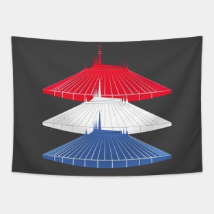 Red White and Blue Space Mountain - Fourth of July Tapestry