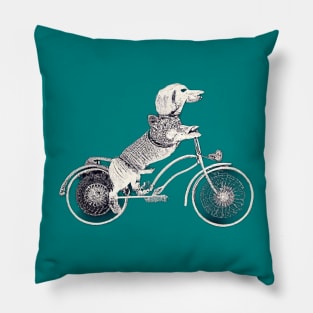 Biking Doxie Pillow
