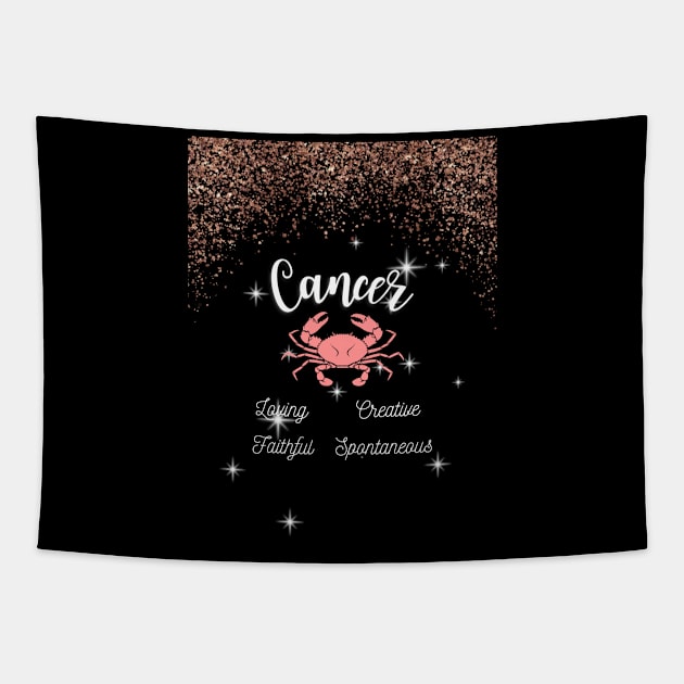 Cancer Zodiac Sign Astrology Tshirt Tapestry by Bro Aesthetics