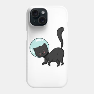 Cute cartoon black cat astronaut. Phone Case