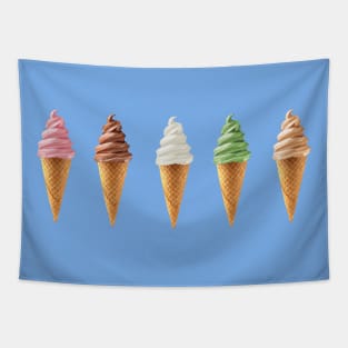 Summer Soft Serve Ice Cream Cones Tapestry