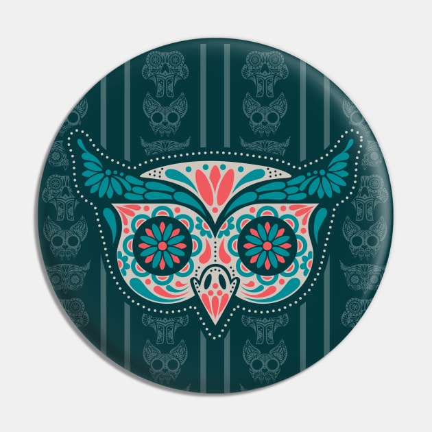 Owl Sugar Skull Wallpaper Pin by SteveOdesignz