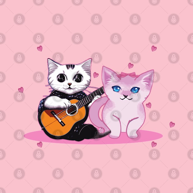 Adorable cute kawaii kitten Couple by Kishu