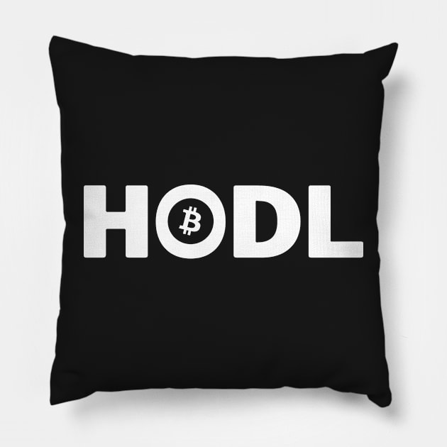 HODL Bitcoin Pillow by blueduckstuff