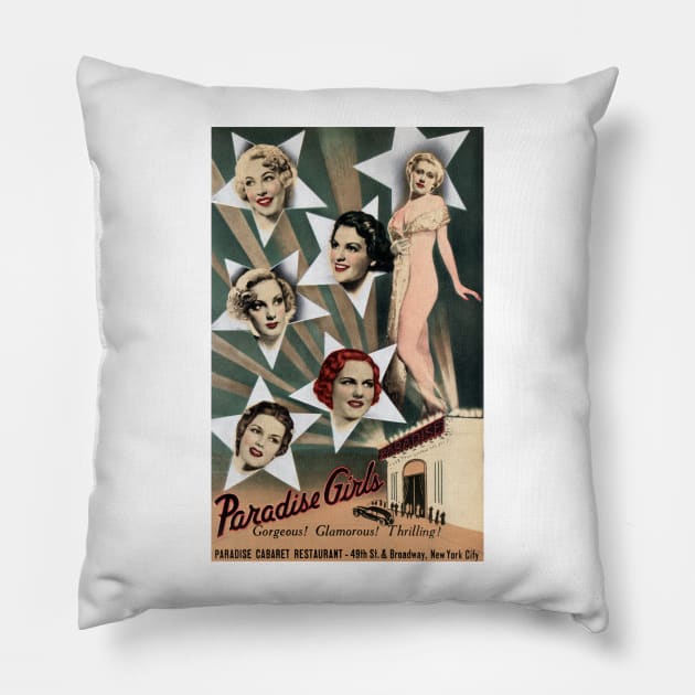 1943 Paradise Girls Cabaret NYC Pillow by historicimage
