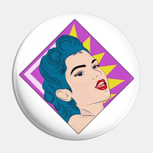 Diseño original de dama de los años 50s estilo arte pop Pin