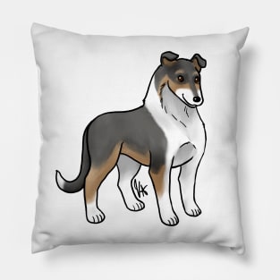 Dog - Smooth Collie - Tri-color Pillow