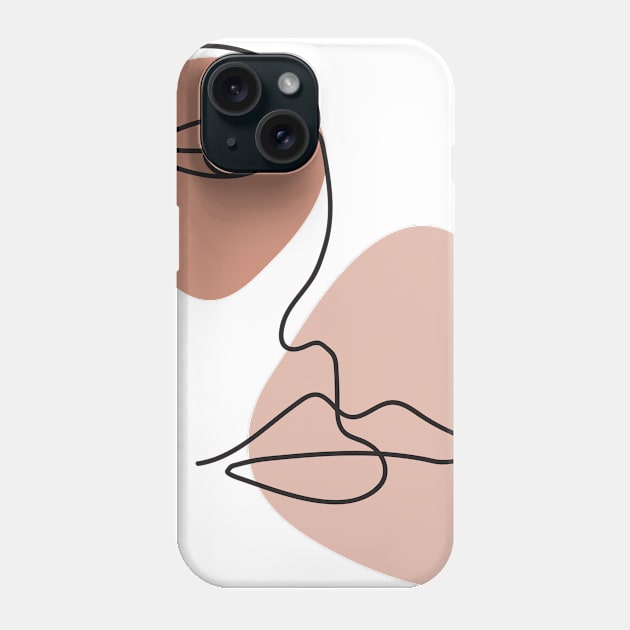 Abstract one line face Phone Case by foxeyedaisy