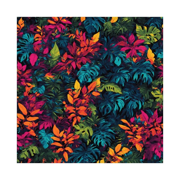 Electric Jungle Burst: Vibrant Energy in Foliage by MBSCREATIVES