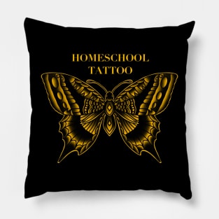 HomeSchoolTattoo Yellow Butterfly Pillow