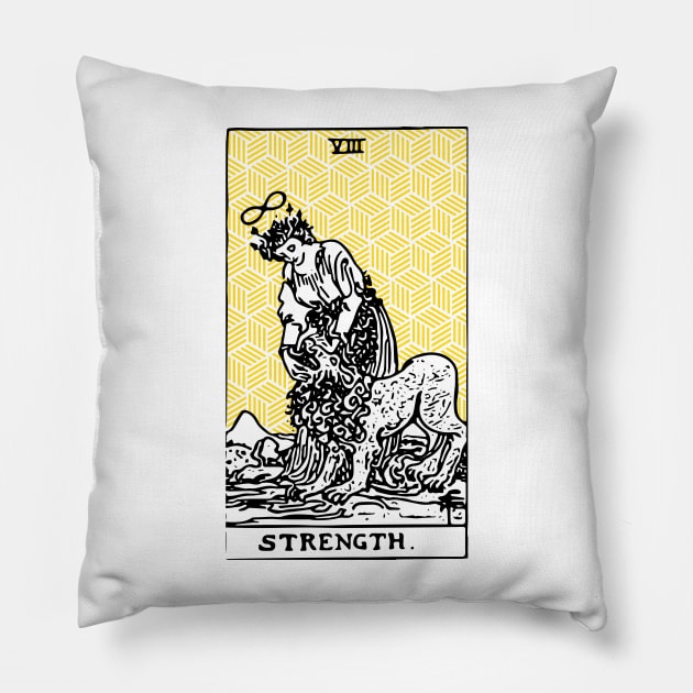 The Strength - A Geometric Tarot Print Pillow by annaleebeer