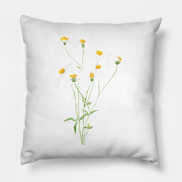 white black jack flowers 2 Pillow by colorandcolor