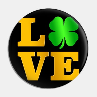 Love Shamrock T Shirt Ireland St Paddy irish Gift Tee Pin