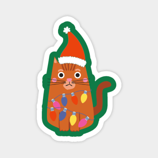 Tangled Christmas Cat Magnet