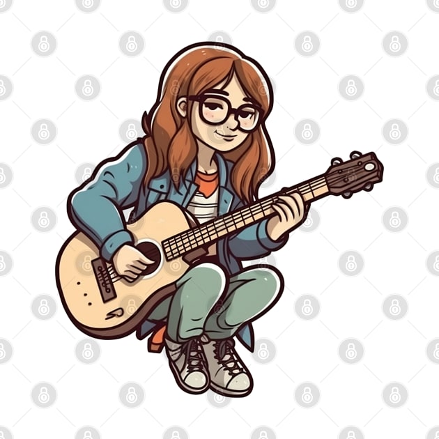 A girl playing her favourite guitar by AestheticsArt81