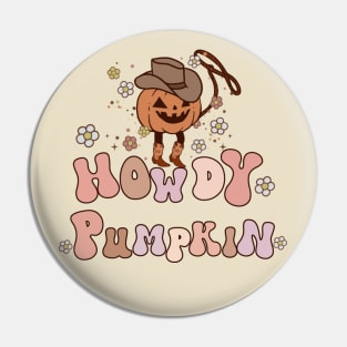 Halloween Howdy Pumpkin Cowboy Cowgirl Pin