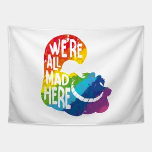 Alice we mad here Rainbow Tapestry