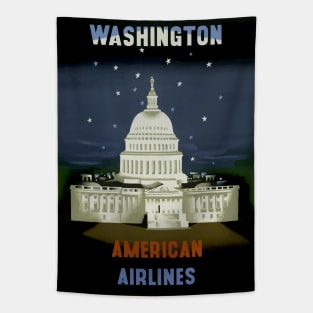 Washington - American Airlines - Vintage Travel Tapestry