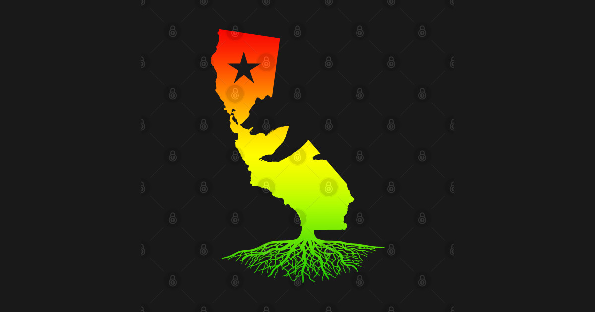 California Roots (Rasta surfer colors) - California - T-Shirt | TeePublic