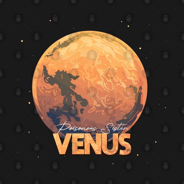 Venus Planet Logo, Astronomy Space Exploration Art by Moonfarer