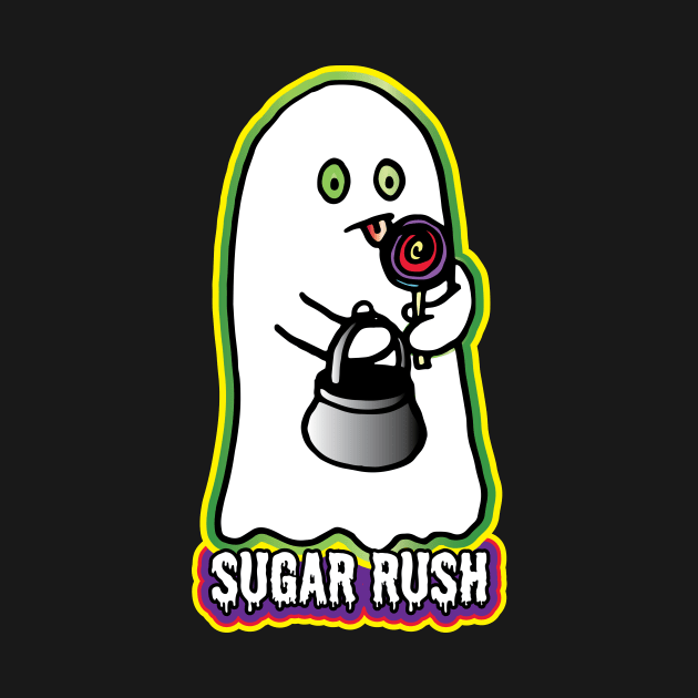 Halloween Ghost Sugar Rush Lollipop by BeebusMarble