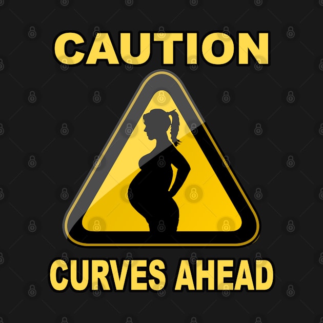 Caution Curves Ahead - Pregnant Woman Silhouette Sexy Sign by Trade Theory