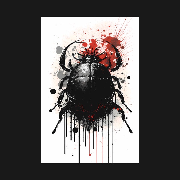 Dung Beetle Ink Painting by TortillaChief