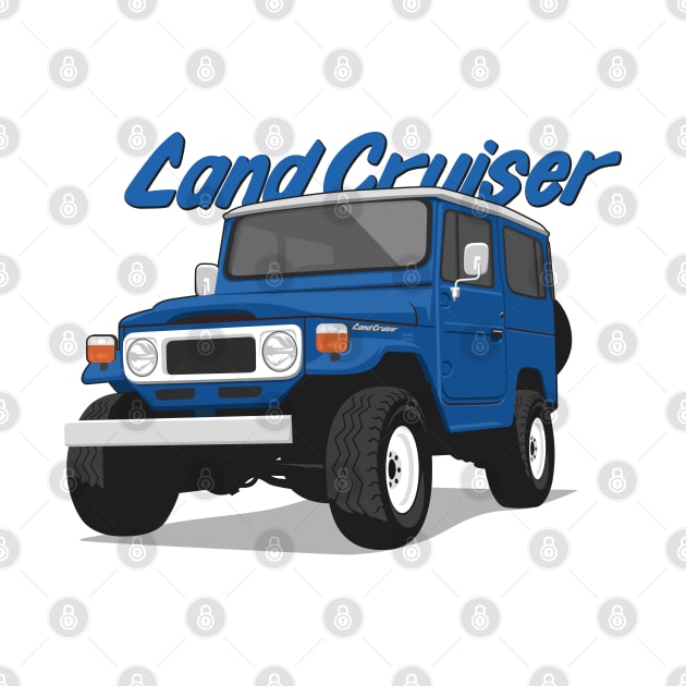 Land cruiser fj40 hardtop off road blue by creative.z