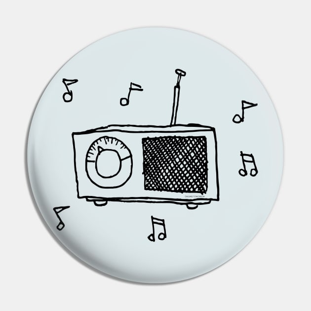 High Dial Transistor Radio Station Beach Party Pin by callingtomorrow